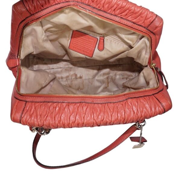 Coach Limited Edition Madison Gathered Twist Leather Bag in Vermillion O… - Picture 10 of 10
